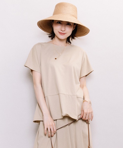 ELVENCE DEUX(エルベンスドゥ)の「キレイメ2WAYPO【SETUP可】(Tシャツ/カットソー・レディース・ブラック/ベージュ/ピンク/グリーン/モカ・MEDIUM/LARGE)」の8枚目の写真