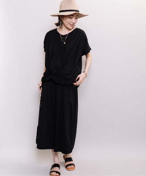 ELVENCE DEUX(エルベンスドゥ)の「キレイメ2WAYPO【SETUP可】(Tシャツ/カットソー・レディース・ブラック/ベージュ/ピンク/グリーン/モカ・MEDIUM/LARGE)」の18枚目の写真