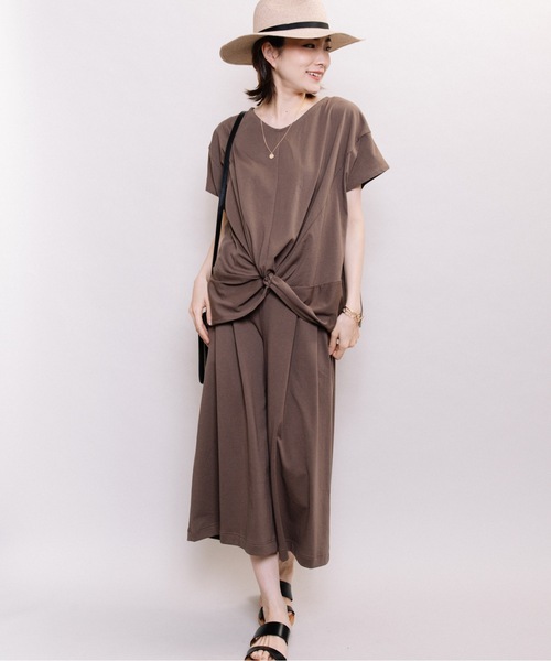 ELVENCE DEUX(エルベンスドゥ)の「キレイメ2WAYPO【SETUP可】(Tシャツ/カットソー・レディース・ブラック/ベージュ/ピンク/グリーン/モカ・MEDIUM/LARGE)」の13枚目の写真