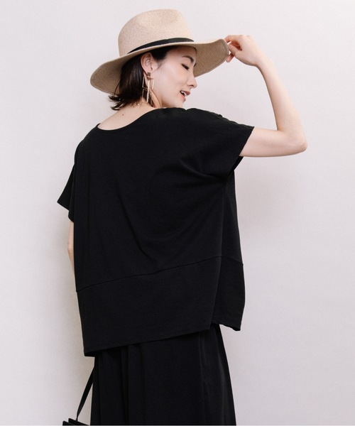 ELVENCE DEUX(エルベンスドゥ)の「キレイメ2WAYPO【SETUP可】(Tシャツ/カットソー・レディース・ブラック/ベージュ/ピンク/グリーン/モカ・MEDIUM/LARGE)」の20枚目の写真