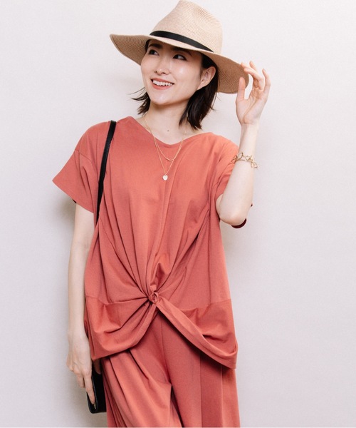 ELVENCE DEUX(エルベンスドゥ)の「キレイメ2WAYPO【SETUP可】(Tシャツ/カットソー・レディース・ブラック/ベージュ/ピンク/グリーン/モカ・MEDIUM/LARGE)」の6枚目の写真