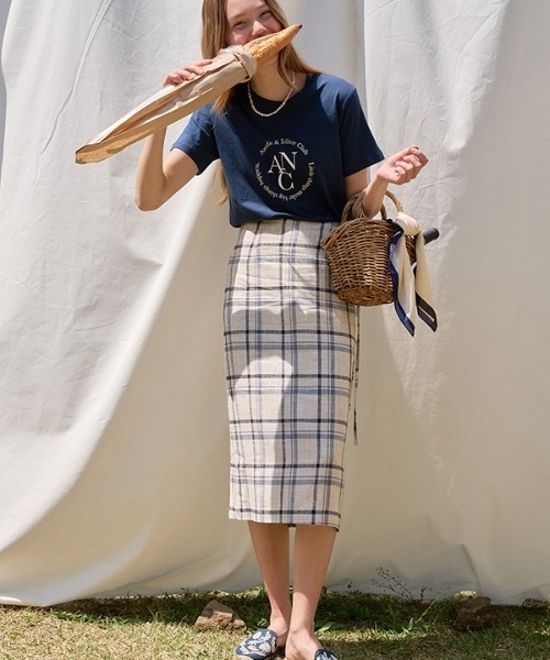 ANEDIT（アンエディット）の「【ANEDIT 】リネンチェックスカート / Linen Check Skirt（スカート・レディース・ホワイト/ベージュ・SMALL/MEDIUM）」の12枚目の写真