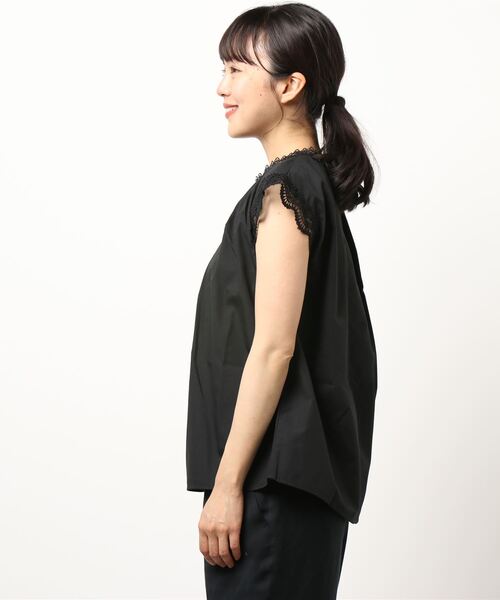 GLACIER（グラシア）の「袖レースブラウス（シャツ/ブラウス・レディース・ブラック/ホワイト/ダークオレンジ/ベージュ・M/L/S）」の19枚目の写真
