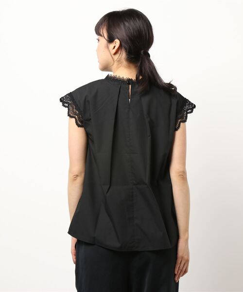 GLACIER（グラシア）の「袖レースブラウス（シャツ/ブラウス・レディース・ブラック/ホワイト/ダークオレンジ/ベージュ・M/L/S）」の20枚目の写真