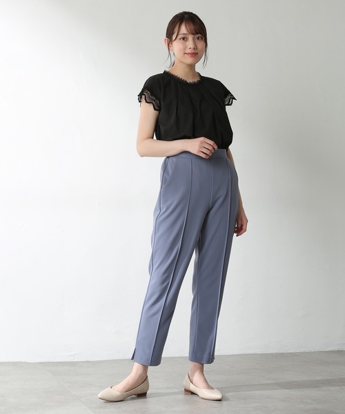 GLACIER（グラシア）の「袖レースブラウス（シャツ/ブラウス・レディース・ブラック/ホワイト/ダークオレンジ/ベージュ・M/L/S）」の6枚目の写真