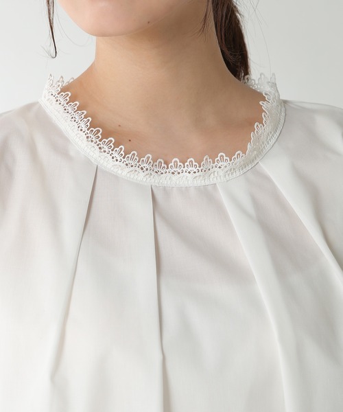 GLACIER（グラシア）の「袖レースブラウス（シャツ/ブラウス・レディース・ブラック/ホワイト/ダークオレンジ/ベージュ・M/L/S）」の12枚目の写真