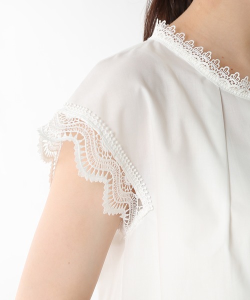 GLACIER（グラシア）の「袖レースブラウス（シャツ/ブラウス・レディース・ブラック/ホワイト/ダークオレンジ/ベージュ・M/L/S）」の14枚目の写真