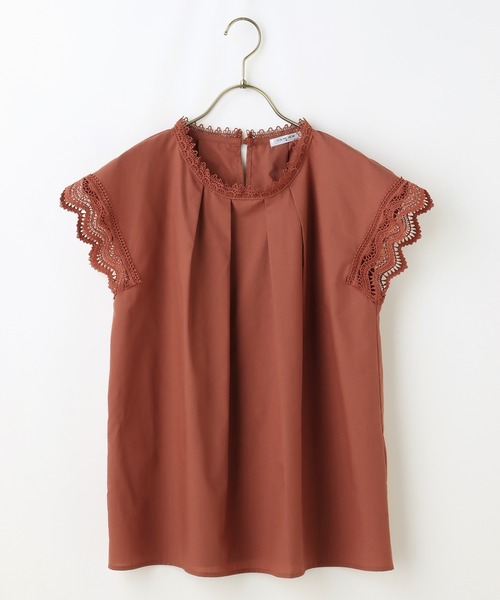 GLACIER（グラシア）の「袖レースブラウス（シャツ/ブラウス・レディース・ブラック/ホワイト/ダークオレンジ/ベージュ・M/L/S）」の17枚目の写真