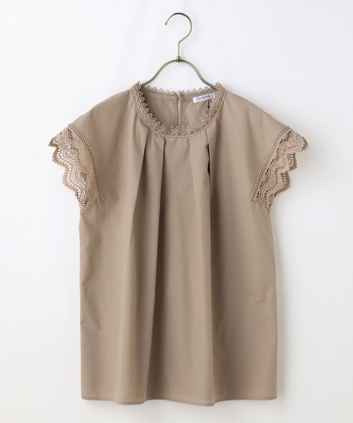 GLACIER（グラシア）の「袖レースブラウス（シャツ/ブラウス・レディース・ブラック/ホワイト/ダークオレンジ/ベージュ・M/L/S）」の18枚目の写真