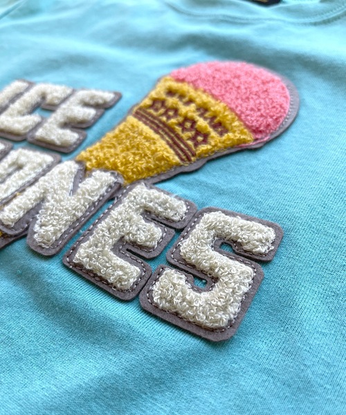 BIG FIELD（ビッグフィールド）の「サガラ刺繍ワッペンTシャツ（80～150cm）（Tシャツ/カットソー・キッズ・ホワイト/エメラルド/チャコール・90/100/110/120/80/130/95/140/150）」の6枚目の写真