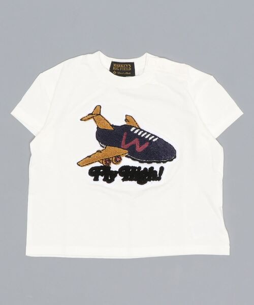 BIG FIELD（ビッグフィールド）の「サガラ刺繍ワッペンTシャツ（80～150cm）（Tシャツ/カットソー・キッズ・ホワイト/エメラルド/チャコール・90/100/110/120/80/130/95/140/150）」の7枚目の写真