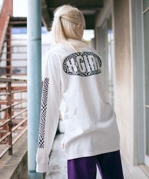 X-girl | CHECKERED SLEEVE PRINT L/S TEE(Tシャツ/カットソー)