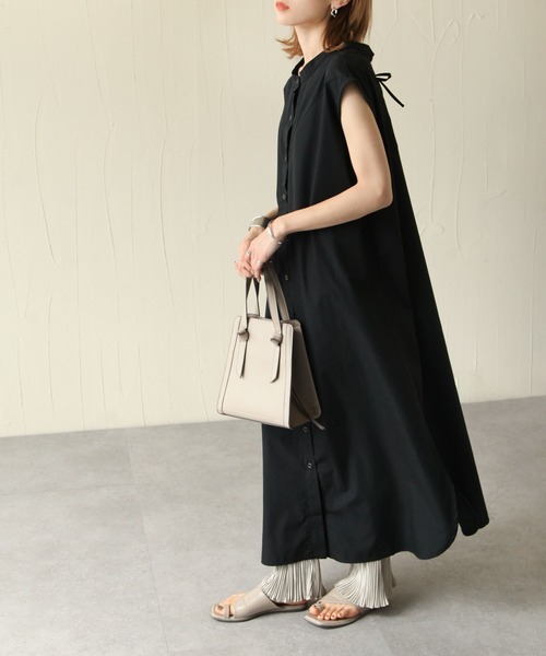 Chillfar(チルファー)の「2wayレースアップフレンチスリーブシャツワンピース(ワンピース・レディース・ホワイト/ブラック・FREE)」の2枚目の写真