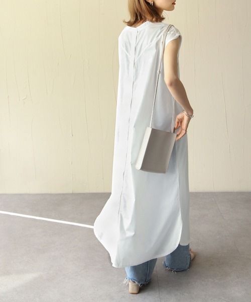 Chillfar(チルファー)の「2wayレースアップフレンチスリーブシャツワンピース(ワンピース・レディース・ホワイト/ブラック・FREE)」の3枚目の写真