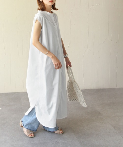 Chillfar(チルファー)の「2wayレースアップフレンチスリーブシャツワンピース(ワンピース・レディース・ホワイト/ブラック・FREE)」の4枚目の写真