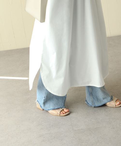 Chillfar(チルファー)の「2wayレースアップフレンチスリーブシャツワンピース(ワンピース・レディース・ホワイト/ブラック・FREE)」の8枚目の写真