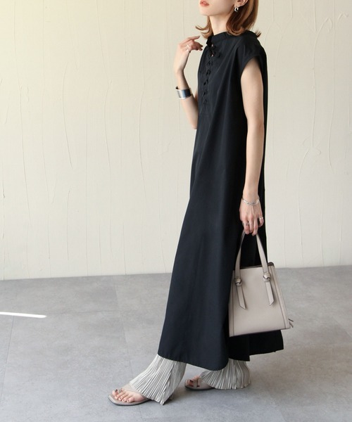 Chillfar(チルファー)の「2wayレースアップフレンチスリーブシャツワンピース(ワンピース・レディース・ホワイト/ブラック・FREE)」の11枚目の写真