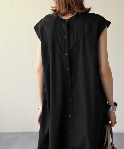 Chillfar(チルファー)の「2wayレースアップフレンチスリーブシャツワンピース(ワンピース・レディース・ホワイト/ブラック・FREE)」の14枚目の写真