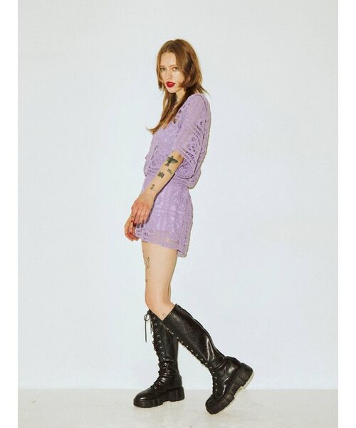 jouetie（ジュエティ）の「【セットアップ対応】クロシェオープントップス（Tシャツ/カットソー・レディース・ブラック/パープル/アイボリー・MEDIUM）」の15枚目の写真