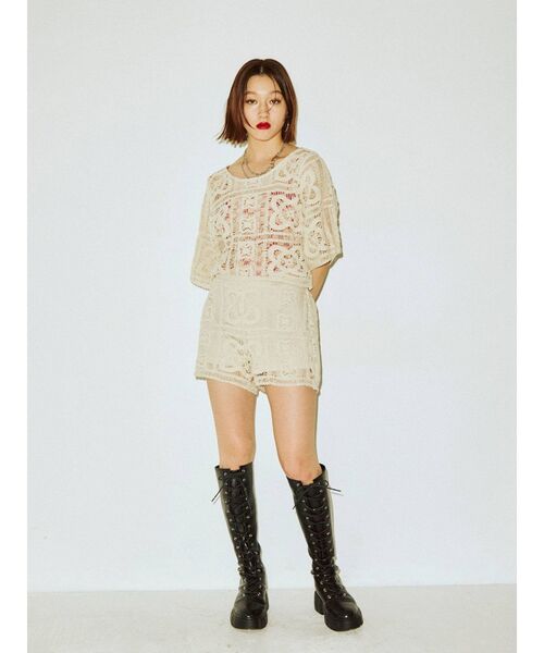 jouetie（ジュエティ）の「【セットアップ対応】クロシェオープントップス（Tシャツ/カットソー・レディース・ブラック/パープル/アイボリー・MEDIUM）」の20枚目の写真