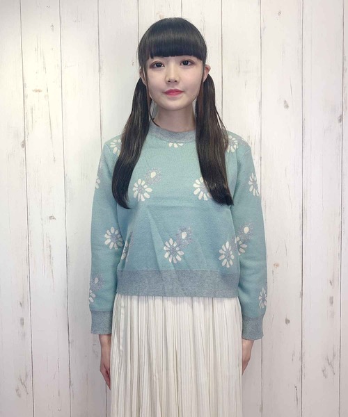 Clice de Paris（クリシェドゥパリス）の「K/お花セーター（ニット/セーター・レディース・サックスブルー・ONESIZE）」の5枚目の写真