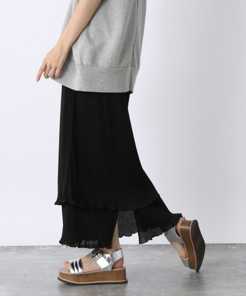 JEANASIS（ジーナシス）の「プリーツシャイニーティアードスカート/956022（スカート・レディース・ブラック/グレー/イエロー/ホワイト系その他・FREE）」の7枚目の写真