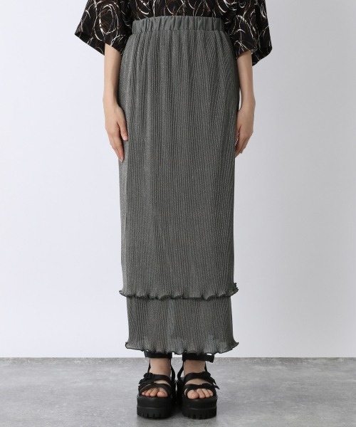 JEANASIS（ジーナシス）の「プリーツシャイニーティアードスカート/956022（スカート・レディース・ブラック/グレー/イエロー/ホワイト系その他・FREE）」の10枚目の写真