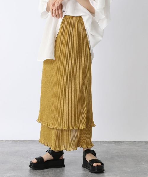 JEANASIS（ジーナシス）の「プリーツシャイニーティアードスカート/956022（スカート・レディース・ブラック/グレー/イエロー/ホワイト系その他・FREE）」の21枚目の写真