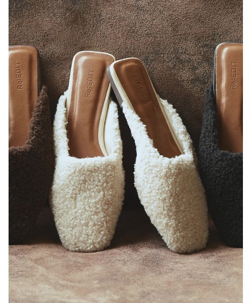 Re:EDIT（リエディ）の「プードルフェイクファーフラットシューズ（その他シューズ・レディース・ブラック/ブラウン/アイボリー・LARGE/XX-LARGE/MEDIUM/X-LARGE/SMALL）」の7枚目の写真