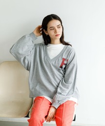 koe | ＳＥＴミニ裏毛Ｖネックトレーナー＆ロングＴシャツ*(Tシャツ/カットソー)