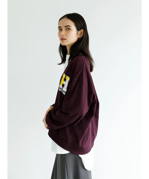 koe（コエ）の「ＳＥＴミニ裏毛Ｖネックトレーナー＆ロングＴシャツ*（Tシャツ/カットソー・レディース・ブラック/ベージュ/ボルドー/杢グレー・FREE）」の15枚目の写真