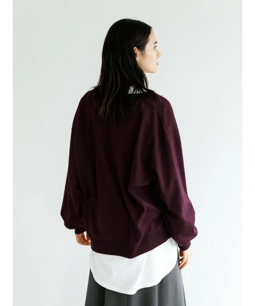 koe（コエ）の「ＳＥＴミニ裏毛Ｖネックトレーナー＆ロングＴシャツ*（Tシャツ/カットソー・レディース・ブラック/ベージュ/ボルドー/杢グレー・FREE）」の19枚目の写真