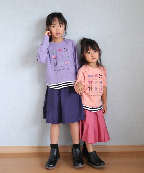 SHOO・LA・RUE（シューラルー）の「◆【90-140cm】インナーパンツ付きカラースカート（スカート・キッズ・イエロー/ライトパープル/ピンク系/ネイビー・09/10/13/11/12/14）」の6枚目の写真