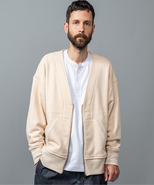 MR.OLIVE（ミスターオリーブ）の「スーパー スウェット / カンガリーポケット ジップアップ カーディガン（カーディガン/ボレロ・メンズ・ブラック/ベージュ/ミント・LARGE/MEDIUM/SMALL）」の3枚目の写真