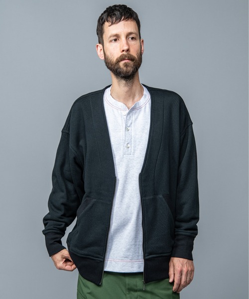 MR.OLIVE（ミスターオリーブ）の「スーパー スウェット / カンガリーポケット ジップアップ カーディガン（カーディガン/ボレロ・メンズ・ブラック/ベージュ/ミント・LARGE/MEDIUM/SMALL）」の4枚目の写真