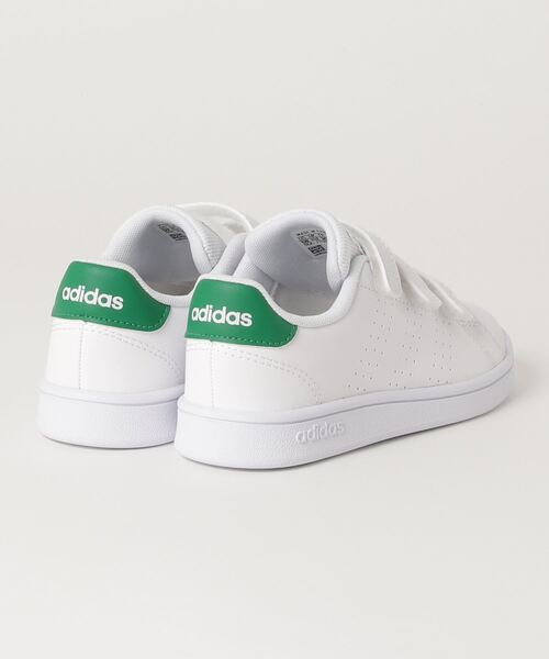 adidas(アディダス)の「adidas/アディダス ADVANCOURT C アドバンコート ベルクロ 軽量 モデル EF0223(スニーカー・キッズ・ホワイト×グリーン・19.0cm/18.0cm/20.0cm/21.0cm/17.0cm)」の3枚目の写真