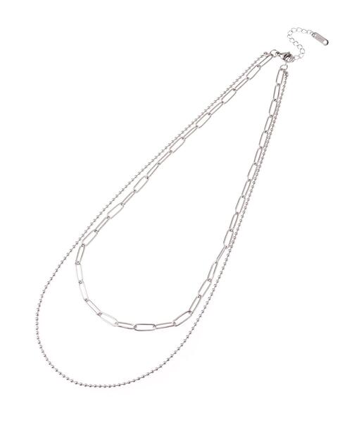 INGNI（イング）の「MIXボールチェーンネックレス（ネックレス・レディース・シルバー・ONE SIZE）」の2枚目の写真