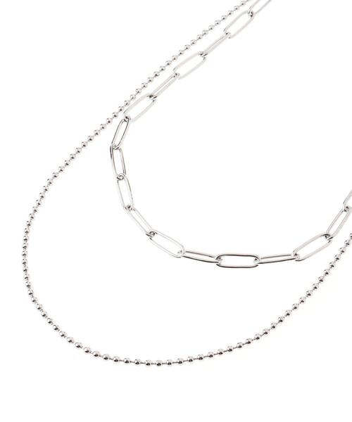 INGNI（イング）の「MIXボールチェーンネックレス（ネックレス・レディース・シルバー・ONE SIZE）」の3枚目の写真