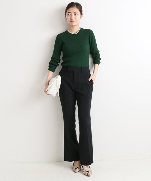 IENA（イエナ）の「3x3リブ クルーネックプルオーバー◆（ニット/セーター・レディース・ナチュラル/ブルー/グリーン/ネイビー系/ブラック系その他/グレー・FREE）」の10枚目の写真