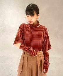 Ray BEAMS | Name. × Ray BEAMS / 別注 ボーダー ヘンリーネック カットソー(Tシャツ/カットソー)