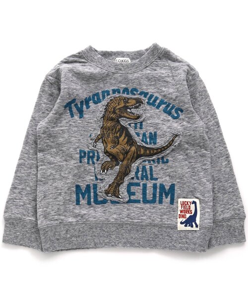 F.O.KIDS(エフオーキッズ)の「恐竜Tシャツ(Tシャツ/カットソー・キッズ・グレー/マスタード/ネイビー/ベージュ・95/90/130/110/120/80/100/140)」の1枚目の写真