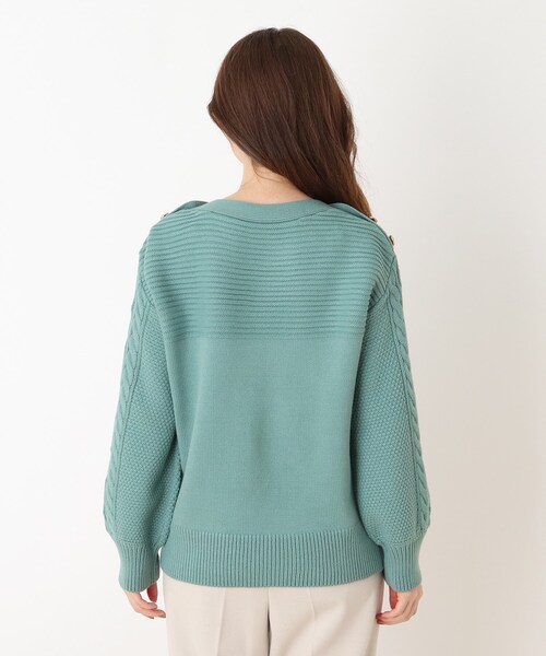 DRESKIP（ドレスキップ）の「◆毛玉になりにくいケ－ブル肩釦ニット（ニット/セーター・レディース・ブラック/ライトグリーン/ライトベージュ/ブラウン系その他2/パープル系/ピンク系・02/03/04）」の18枚目の写真