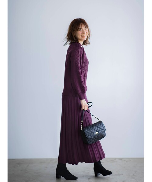 DRESKIP（ドレスキップ）の「◆毛玉になりにくいケ－ブル肩釦ニット（ニット/セーター・レディース・ブラック/ライトグリーン/ライトベージュ/ブラウン系その他2/パープル系/ピンク系・02/03/04）」の17枚目の写真