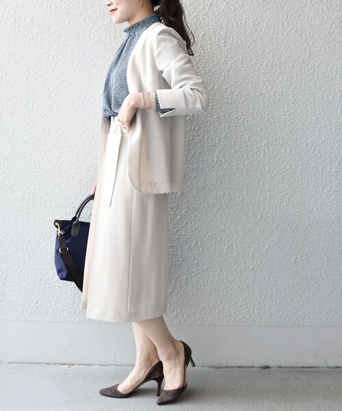 SHIPS（シップス）の「ウールライクジャケット◆（ノーカラージャケット・レディース・オフホワイト/ネイビー/キャメル・34/36/38/40）」の18枚目の写真