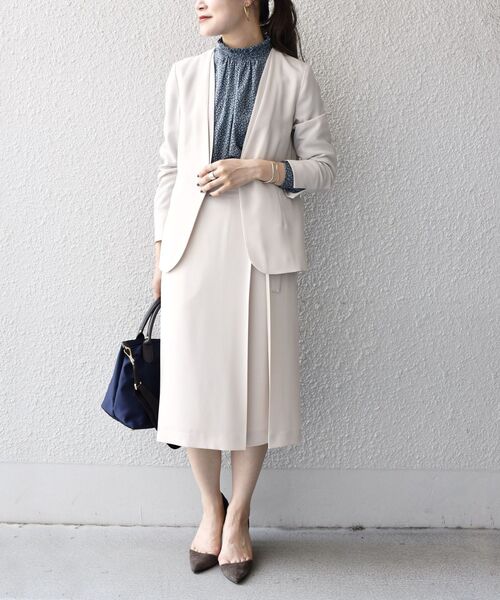 SHIPS（シップス）の「ウールライクジャケット◆（ノーカラージャケット・レディース・オフホワイト/ネイビー/キャメル・34/36/38/40）」の20枚目の写真