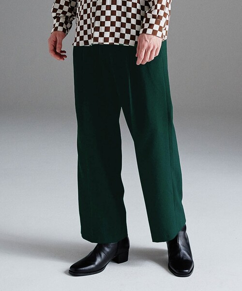 tk.TAKEO KIKUCHI(ティーケータケオキクチ)の「◆インバーテッドストレッチワイドストレートスラックス(その他パンツ・メンズ・ブラック/ブラウン系/ダークグリーン・01/02/03)」の1枚目の写真