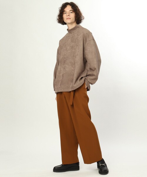 tk.TAKEO KIKUCHI(ティーケータケオキクチ)の「◆インバーテッドストレッチワイドストレートスラックス(その他パンツ・メンズ・ブラック/ブラウン系/ダークグリーン・01/02/03)」の5枚目の写真