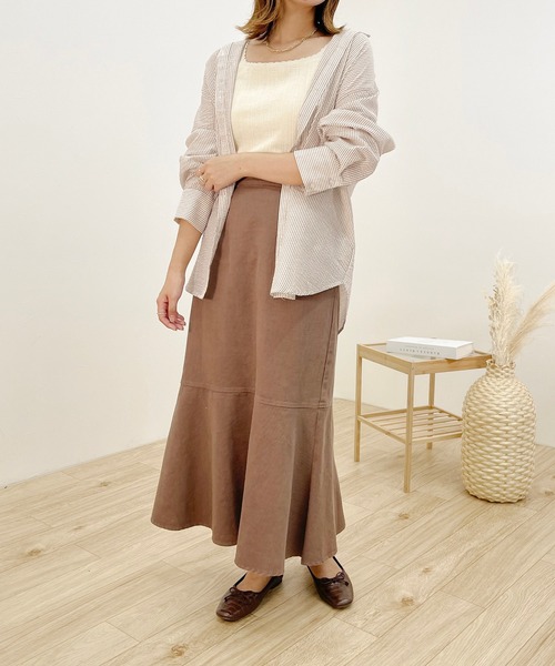 apres jour clair（アプレジュールクレア）の「【apres jour clair】ストライプシャツ【ZOZOTOWN限定アイテム】（シャツ/ブラウス・レディース・ライトイエロー/ミント/ベージュ/ネイビー・X-LARGE/フリー）」の11枚目の写真