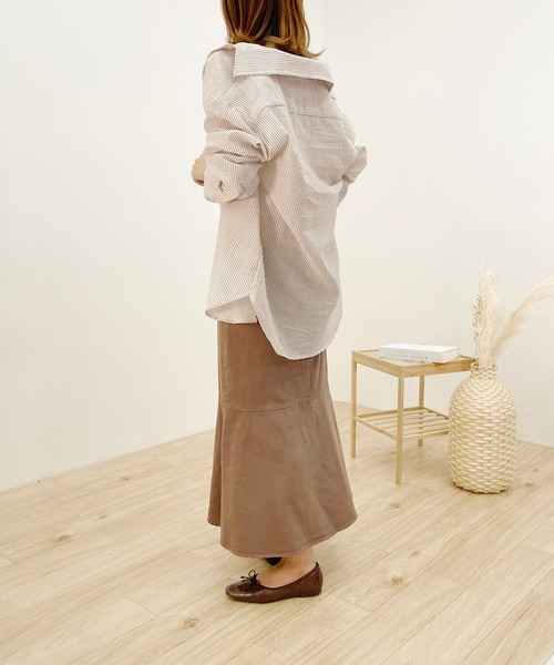 apres jour clair（アプレジュールクレア）の「【apres jour clair】ストライプシャツ【ZOZOTOWN限定アイテム】（シャツ/ブラウス・レディース・ライトイエロー/ミント/ベージュ/ネイビー・X-LARGE/フリー）」の14枚目の写真