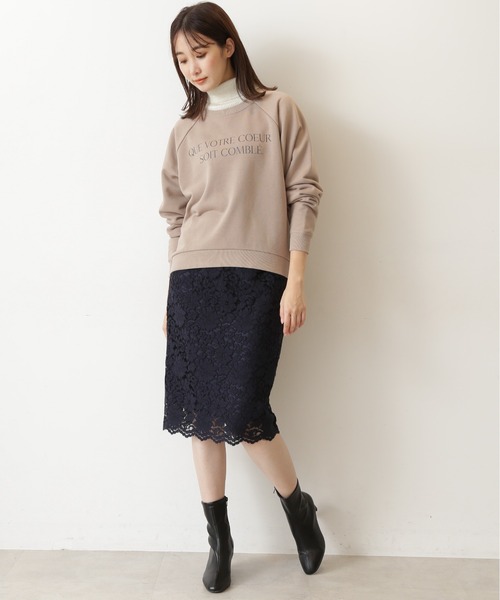 NATURAL BEAUTY BASIC（ナチュラルビューティーベーシック）の「フレンチロゴ裏毛（Tシャツ/カットソー・レディース・グレー/ベージュ/ネイビー・MEDIUM）」の15枚目の写真